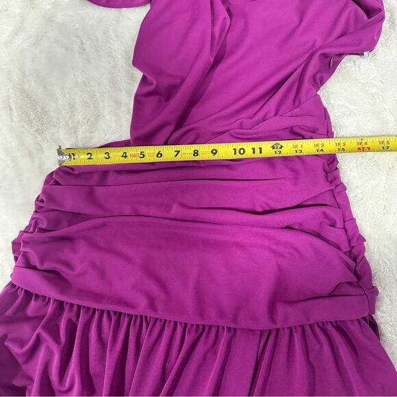Tanya Taylor Size 12 Purple Elegant Ruched Cut Out Side Slit Nami Gown Dress - Picture 14 of 16